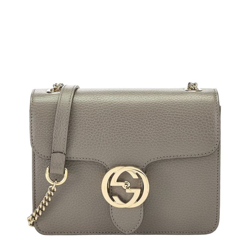 Gucci Grey Leather Interlocking Crossbody (Authentic Pre-Loved)
